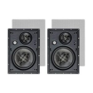 NWB 34200 Monoprice Alpha In-Wall Speaker Pair 8 Inch Carbon Fiber 3-Way Set NEW